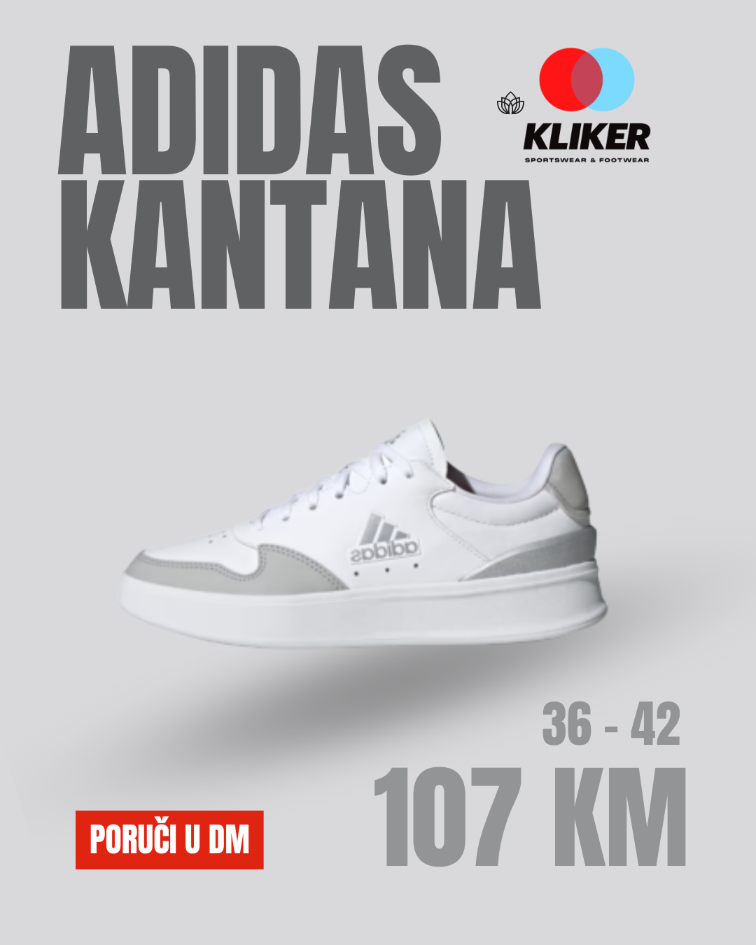 Adidas Kantana IG9823 ženske tenisice u boji bijelo/srebrene